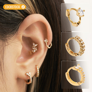 Khuyên tai vòng & kẹp vàng sang chảnh - SLAY GOLD HOOP EARRING & EARCUFF COLLECTION COCKSTOCK
