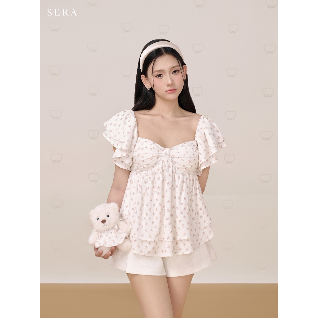 SERA - Set áo babydoll 2 tầng tay cánh tiên hoa nhí Suli và quần short xếp ly Ceci (TÁCH SET) | BigBuy360 - bigbuy360.vn