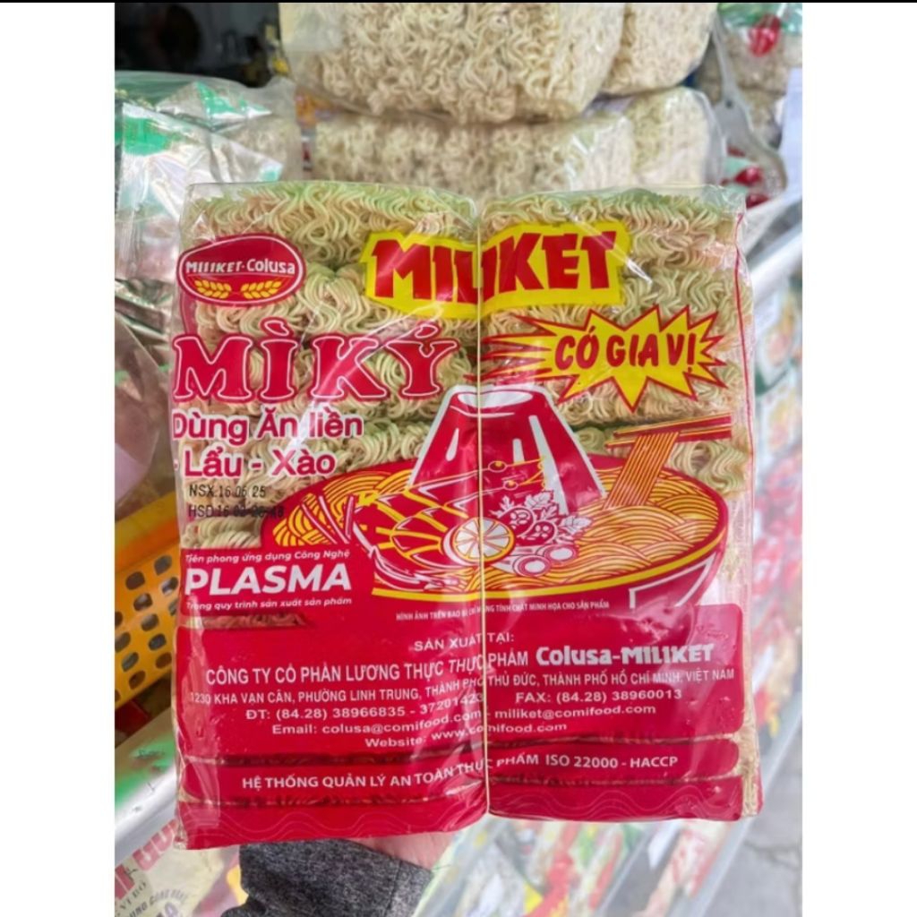 Mì Ký Miliket 1kg 16 vắt có gia vị