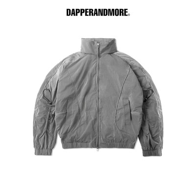 Áo Khoác Gió DAPPERANDMORE "HOOD PANELLED JACKET" Vải Dù 2 Lớp Phối Line Rã May Kèm Dây Rút Tay Áo - Xám