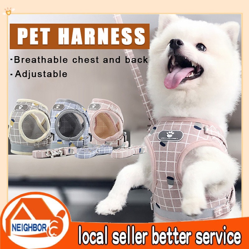  Dây dắt cho pet Chó mèo dây dắt áo yếm dẫn pet đi dạo,Dây dắt thú cưng có dây xích phản quang và thoáng khí 