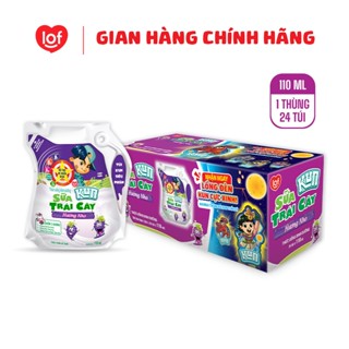 Sữa trái cây KUN vị nho thùng 24 túi x 110ml