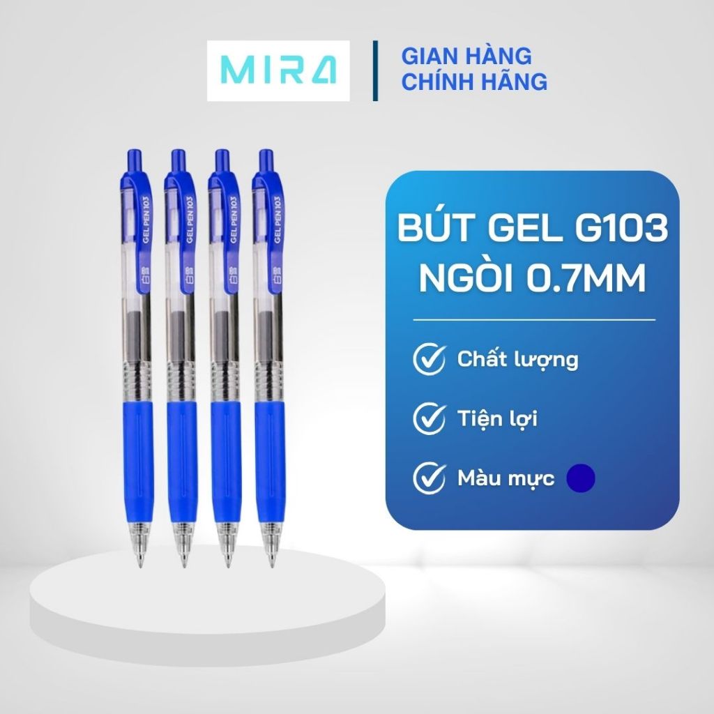 Bút Bi Gel G103 - Mực Nhanh Khô, Ngòi 0.7mm Snowhite S-G103.07- Dành Cho Văn Phòng, Học Sinh Sinh Vi