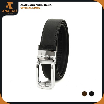 Bản 3.2cm, Thắt lưng bản nhỏ MSAT35-06, da Saffiano bền bỉ, đầu khoá hợp kim không rỉ, bảo hành 03 năm, Anh Tho Leather