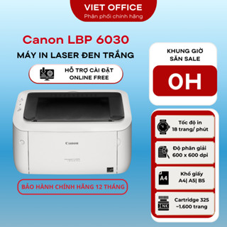 Máy in Laser trắng đen Canon LBP 6030 (In, A4, USB) Nhỏ gọn, tiết kiệm điện - HÀNG CHÍNH HÃNG