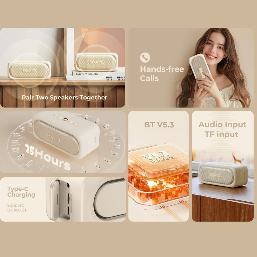 Loa Bluetooth HAVIT SK905BT, BT 5.3, Công Suất 20W, Kháng IPX7, Kết Nối Dual, Nghe Nhạc Đến 25H - Hàng Chính Hãng | BigBuy360 - bigbuy360.vn