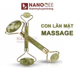 Cây Lăn Mặt Đá, Thanh Lăn Massage Guasha Mặt 2 Đầu Bằng Đá, Đá Massage Thon Mũi Dùng Trong Spa Đông Y Huyền Trang