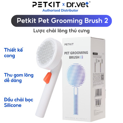 Lược chải lông mèo PETKIT Grooming Brush 2 chải êm, có nút bấm lấy lông tiện lợi