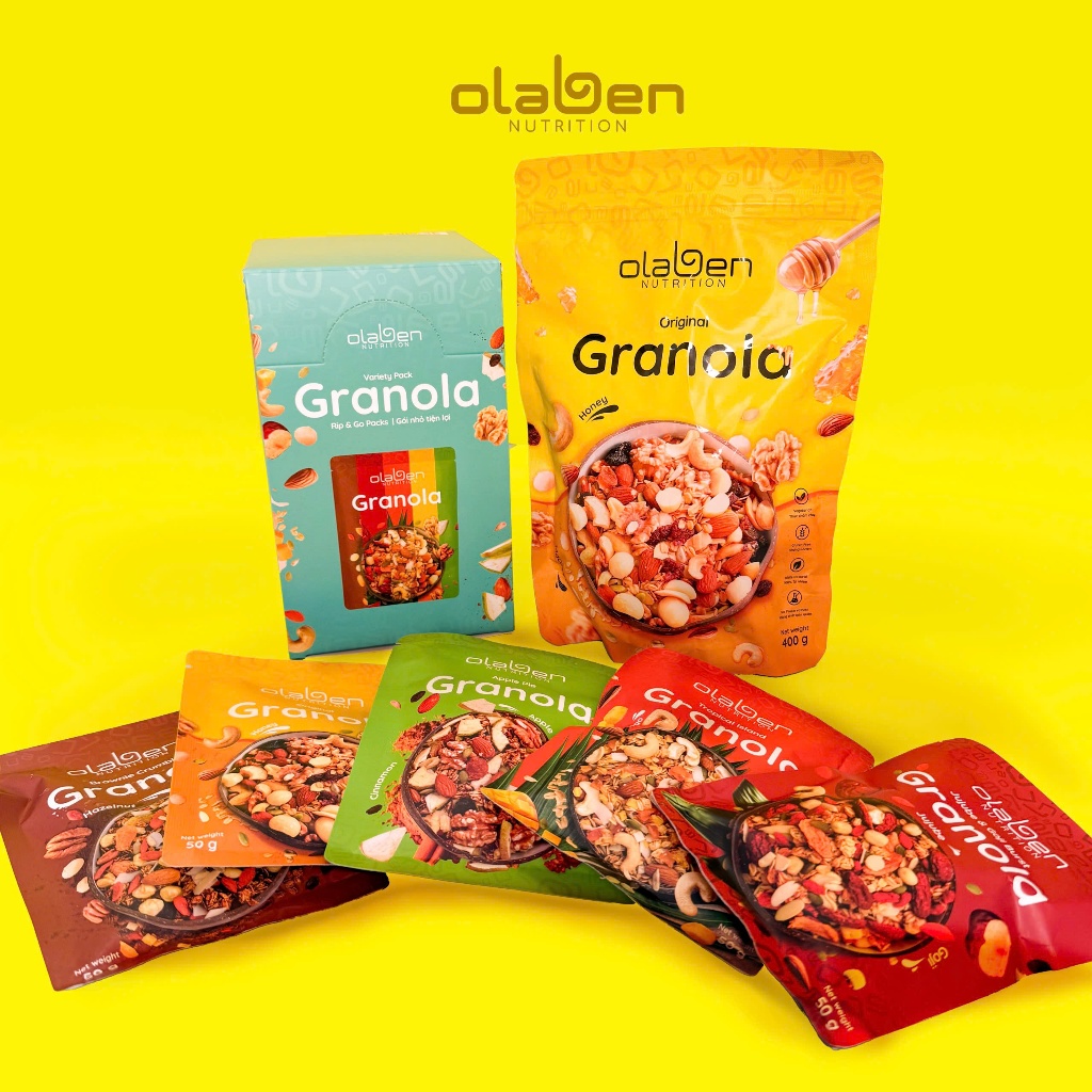  COMBO - Granola Expert Bundle - 1 Túi Granola Vị Nguyên Bản VÀ 1 Hộp Granola Mix 5 Vị 