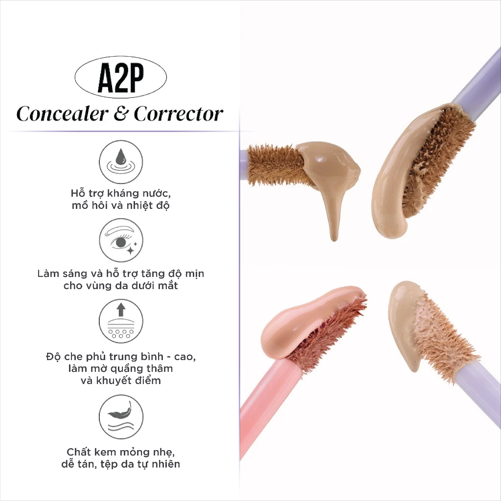 Kem che khuyết điểm & triệt sắc BEAUTILAB A2P Concentrate Peach Dark Spot & Retouch Brightening Concealer 2.5g | BigBuy360 - bigbuy360.vn