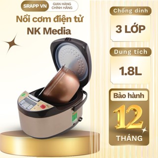Nồi cơm điện tử NK Media 1870 dung tích 1.8L, nồi cơm kỹ thuật số gia đình chế độ hẹn giờ thông minh