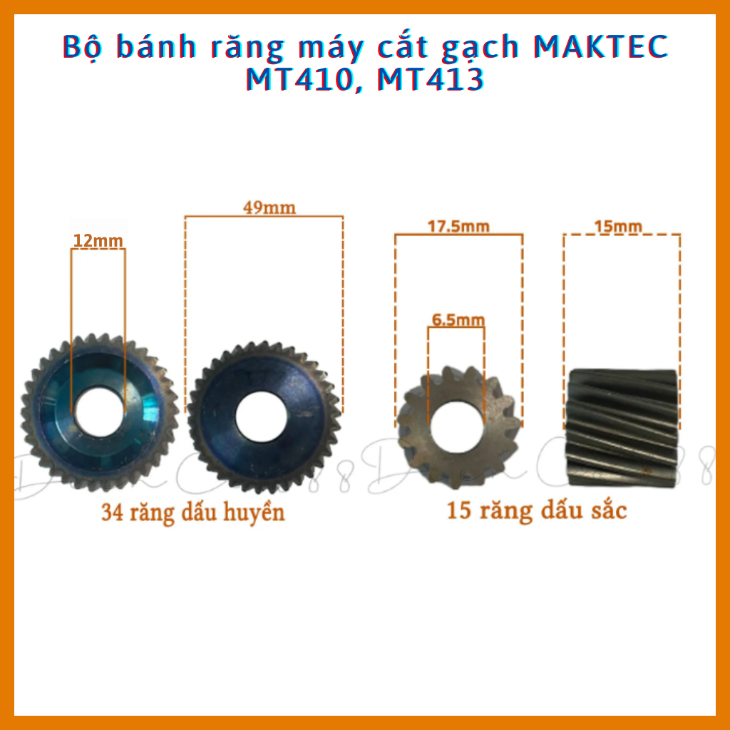 Bộ nhông - bánh răng máy cắt gạch MAKITA MT410, MT413, M4100B