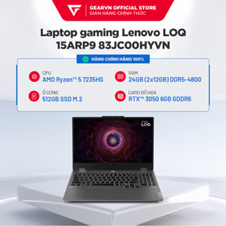 Laptop gaming Lenovo LOQ 15ARP9 83JC00HYVN | AMD RyzenTM 5 7235HS| 24GB (2x12GB) DDR5-4800| 3050