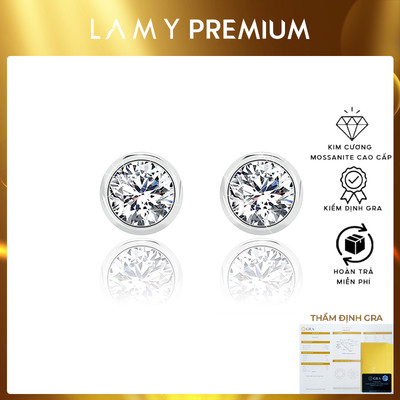 Khuyên tai LAMY kim cương Moissanite  Bubble Earrings DE003