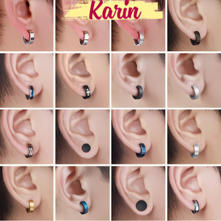  Khuyên Tai Kẹp Tròn Titan Màu Đen Bạc – Bông Tai Không Cần Xỏ Lỗ Unisex Nam Nữ Cá Tính Karin 