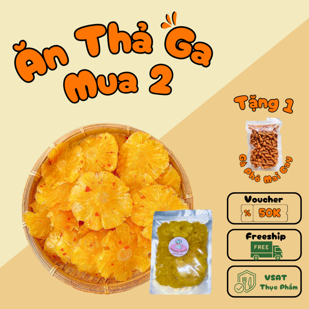 Mứt Thơm Sấy Dẻo Muối Ớt 500gr, Chua Ngọt Tự Nhiên Không Đường, An Toàn Vệ Sinh Thực Phẩm