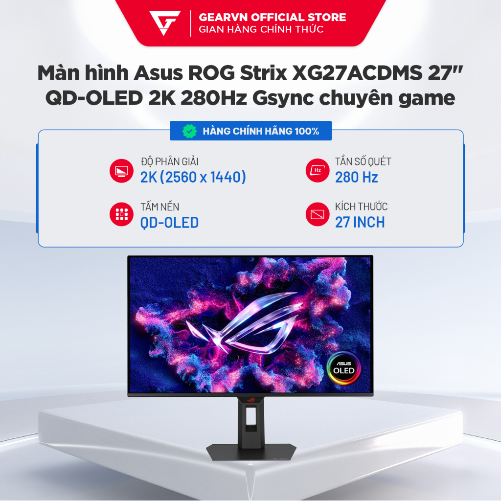 Màn hình Asus ROG Strix XG27ACDMS 27 inch QD-OLED 2K 280Hz Gsync chuyên game