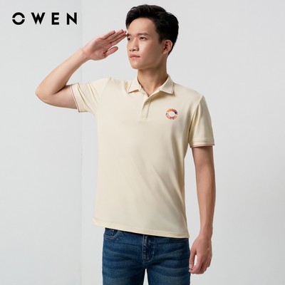 Owen - Áo polo Body Fit APV258039 màu Be chất liệu Poly Spandex