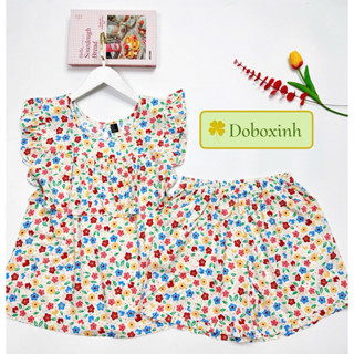 Đồ Bộ Tole Nữ, Bộ Lanh Mặc Nhà Quần Đùi Áo Cánh Tiên Bèo Ngực VNXK 40-68kg doboxinh