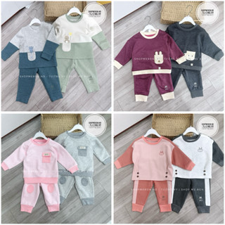 [ Little love ] Bộ Lil dài tay vải nỉ cho bé trai bé gái