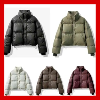  Áo phao nữ không mũ Vải da Thiết kế bo tay trẻ trung - Áo khoác phao mẫu mới 2025 