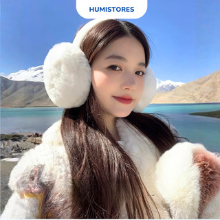 Chụp Tai Giữ Ấm Mùa Đông Phong Cách Dễ Thương Chất Lông Mềm Mịn Ấm Áp Gấp Gọn Được Có Nhiều Màu