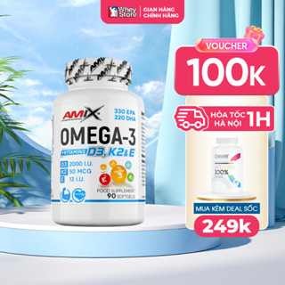 Bổ Sung Sức Khỏe Amix Omega-3 + D3, K2 & E - 90 Viên Chính Hãng