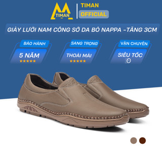 Giày lười nam Timanvn chất liệu da bò phong cách công sở cao cấp thích hợp đi làm, đi tiệc bh 5 năm GL124