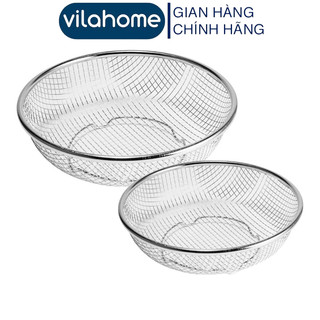  Rổ Lưới Inox Tròn 24cm Vilahome Mắt Lưới 6mm 3 Chân Đế Đựng Rau Củ Hoa Quả Đồ Chiên Rán 