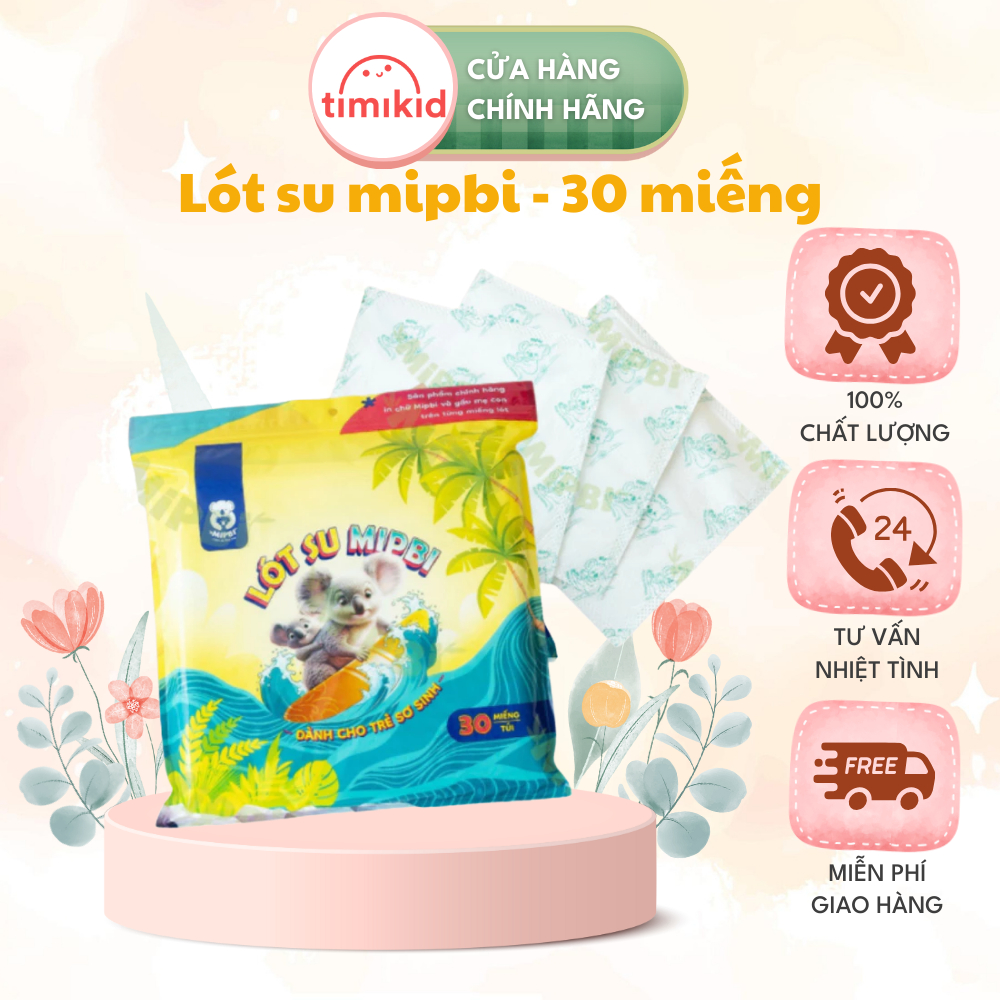 Lót Phân Su Sơ Sinh Mipbi Miếng lót phân su cho bé sơ sinh 3 lớp Gói 30 Miếng LS-01