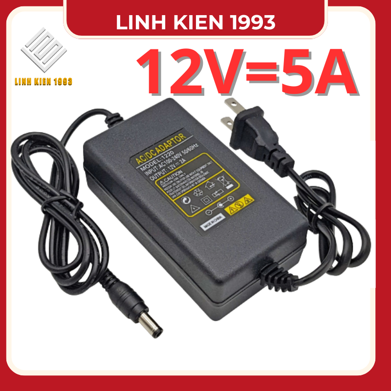 Adapter nguồn 12V 5A cao cấp – Adapter đổi nguồn AC sang DC 12V 5A, nguồn tổ ong, nguồn LED, nguồn c
