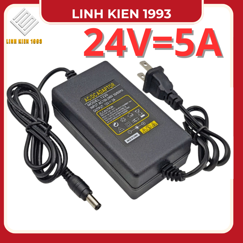 Adapter nguồn 24V 5A cao cấp – Adapter đổi nguồn AC sang DC 24V 5A, nguồn tổ ong, nguồn LED, nguồn c