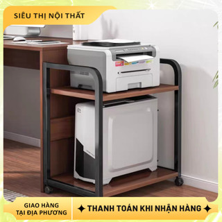  Kệ để máy tính máy in CPU phụ kiện 2-3 tầng bằng sắt gỗ thiết kế chắc chắn tiện lợi 