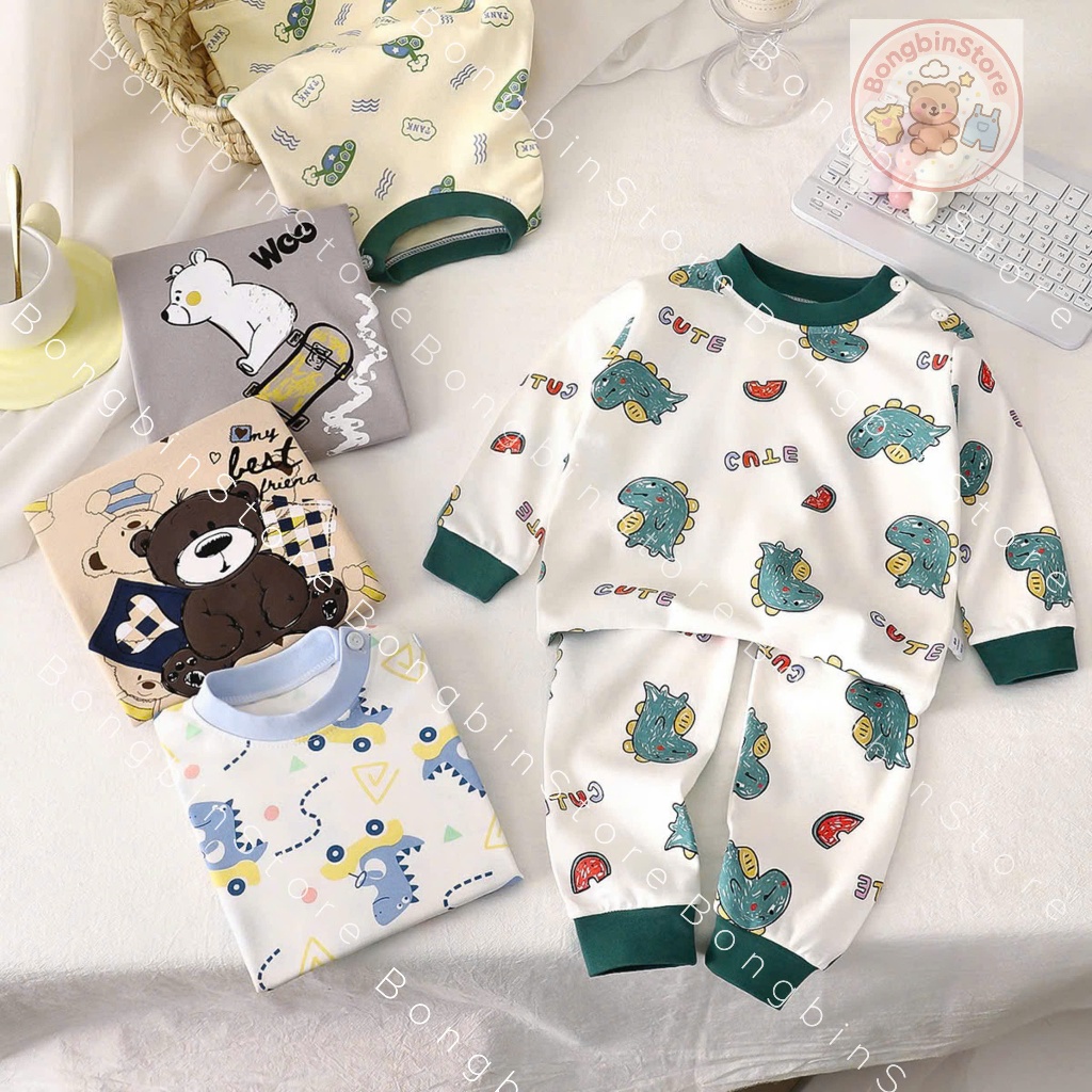 BỘ QUẦN ÁO TAY DÀI CHO BÉ FREESHIP quần áo thu đông chất cotton, hàng đẹp chuẩn quảng châu