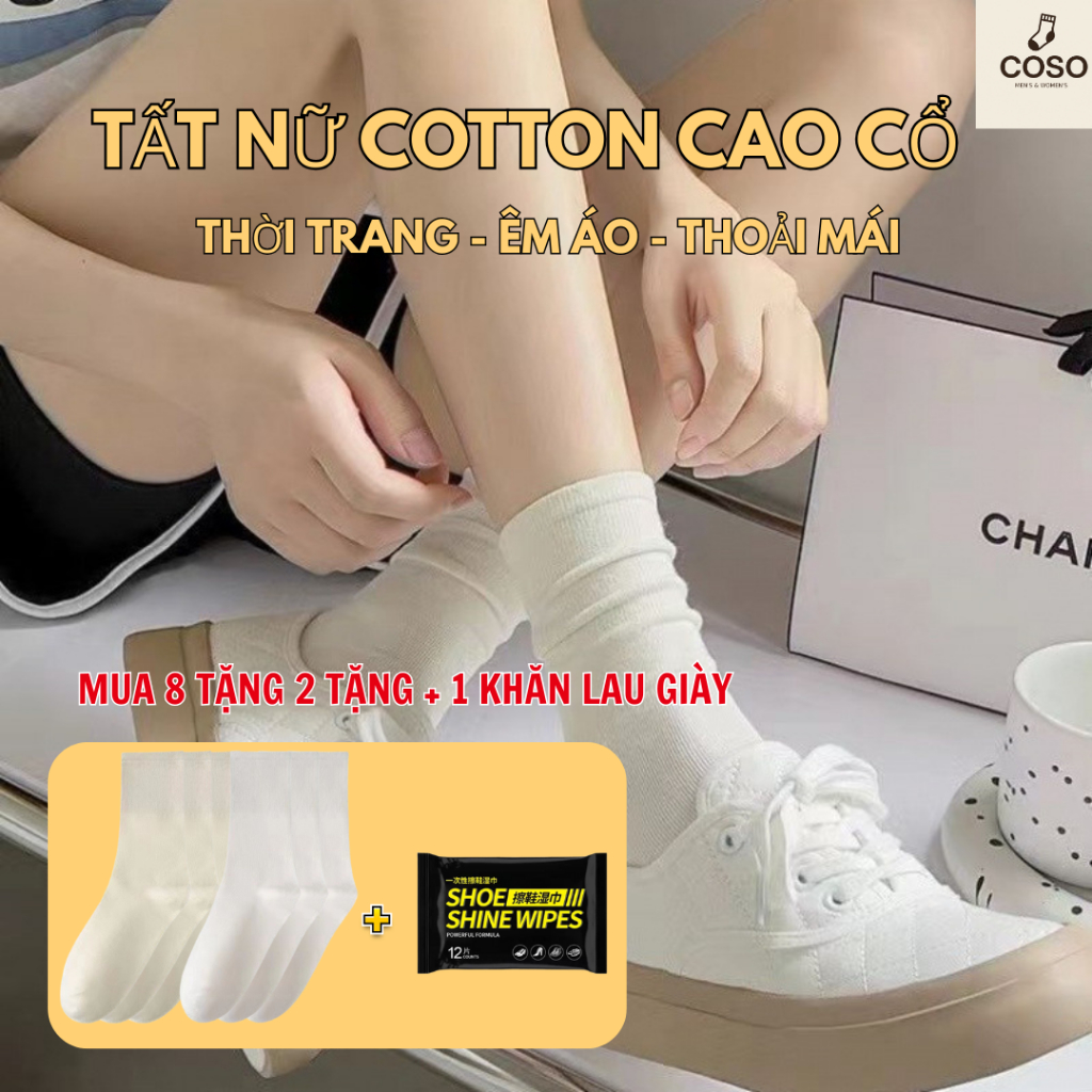 [COSO] Combo 10 Tất Cổ Cao Nữ Thời Trang, Êm Ái, Thoải Mái Đi Chơi Đi Làm