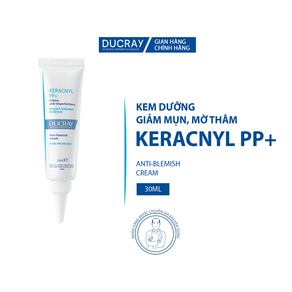[KOL x Ducray] Kem dưỡng giảm mụn & mờ thâm Ducray Keracnyl PP+ Cream 30ml giúp làm dịu và giảm thâm