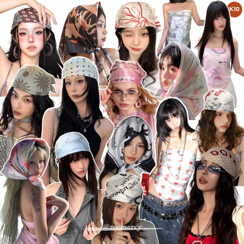 [SẴN]🍊70cm-Khăn Bandana vuông dùng quàng cổ, trùm đầu, làm áo,buộc cùng túi, buộc tóc style đồng quê Pháp (K10)-P2