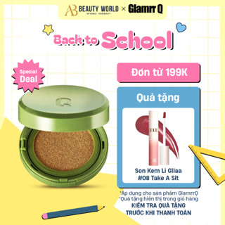 Phấn Nước Căng Bóng GLAMRR Q Vegan Super Glow Cushion SPF50+/PA++++ (1 lõi x 15g) AB Beauty World Sản Phẩm Chính Hãng