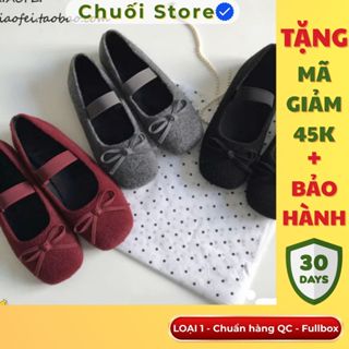   BẢN XỊN CHUẨN QC  Giày bệt nơ nữ LOẠI 1 mũi vuông tiểu thư sang chảnh nơ dễ thương style hàn quốc nhẹ êm chân 