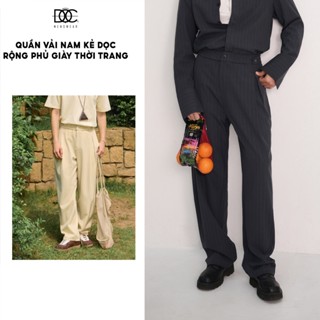 Quần vải suông kẻ nam Độc menswear form rộng suông phong cách hàn quốc - QV201