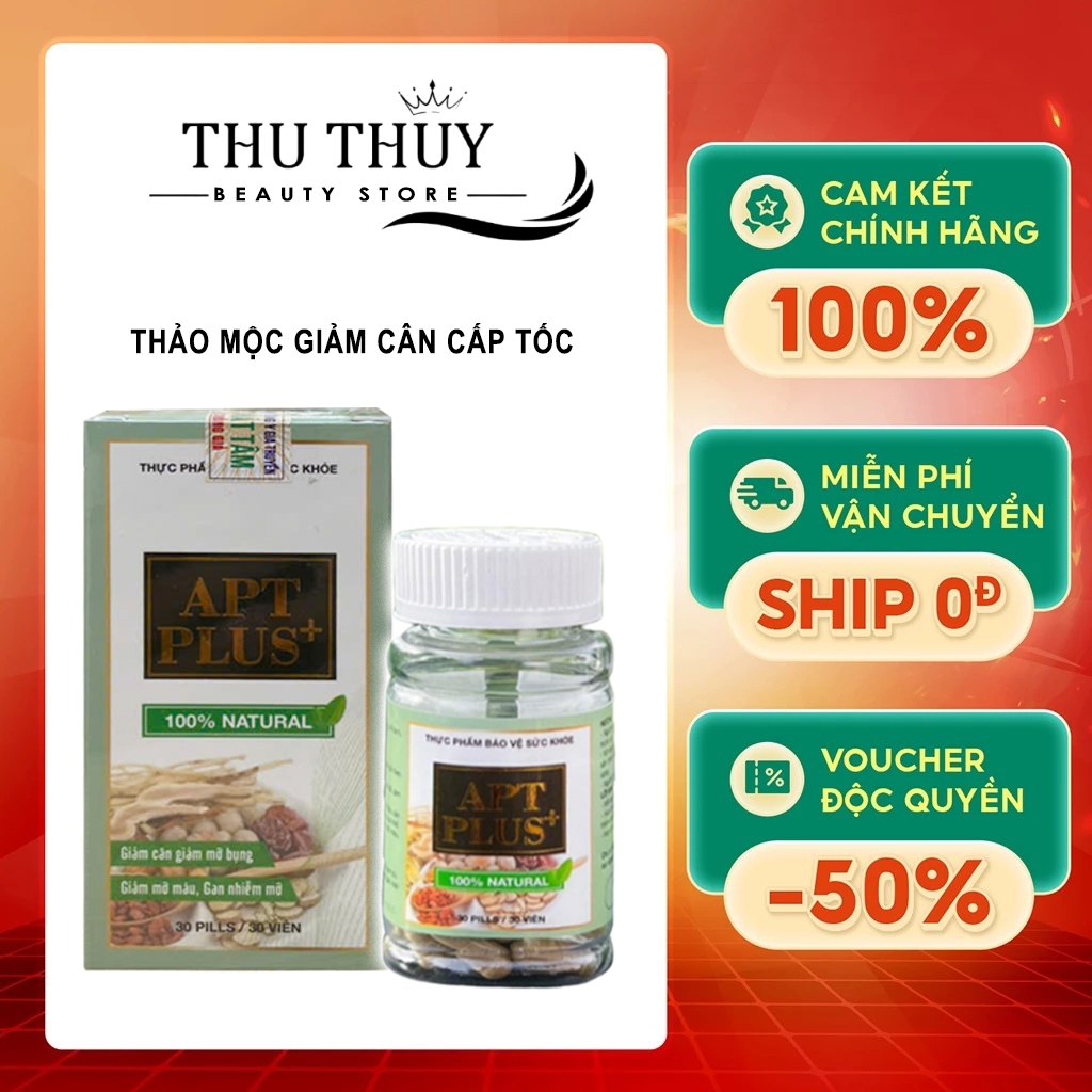 Giảm Cân Apt Plus Hộp 30 Viên Dành Cho Cơ Địa Chai Lỳ Khó Giảm Cân  An Phát Tâm Chính Hãng