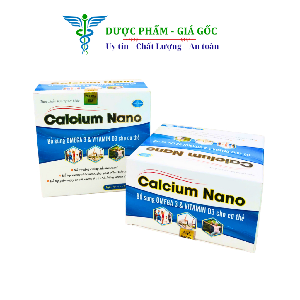 Viên Calcium Nano Bổ Sung Canxi Nano, Omega 3 & Vitamin D3 Cho Xương Khớp Khỏe Mạnh – Hộp 100 viên
