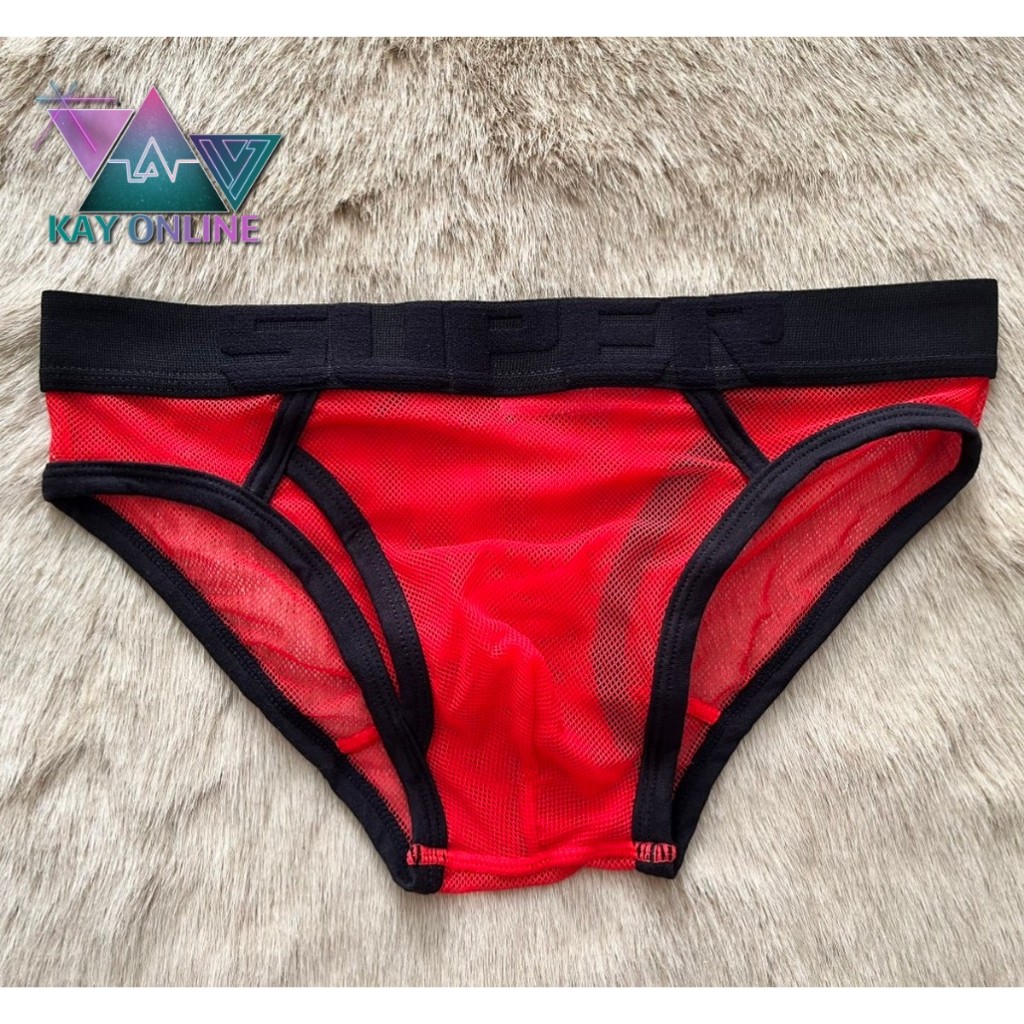[FREESHIP] Quần lót lưới nam sexy SUPER tam giác viền đen - Quần sịp nam khoe mông gợi cảm xuyên thấ