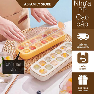 Khuôn Làm Đá Silicon ECOCO Xả Đá Sau 1 Lần Ấn Có Nắp Đậy, Khay Làm Đá 2 và 3 Ngăn