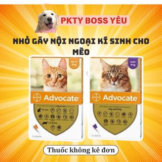    1 tuýp   Elanco Advocate cho mèo - nhỏ gáy diệt nội ngoại ký sinh 