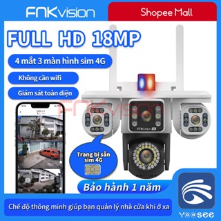【Fnkvision】Yoosee Camera 3 mắt  D38Z/4G 18MP, xem 360 độ, ban đêm có màu, hai giao diện quan sát