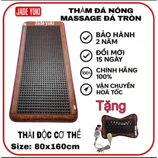   Tặng Gối   Thảm Đá Nóng Massage Đá Tròn 80x160 Jade Yuki - Giữ Ấm Trị Liệu Spa Tại Nhà 