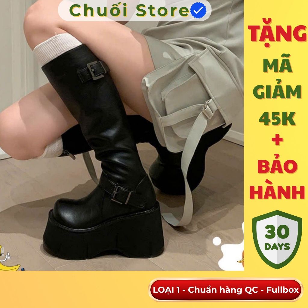 Giày boot nữ da PU dệt vải đế cao su dễ phối đồ cao cấp thoải mái dễ đi