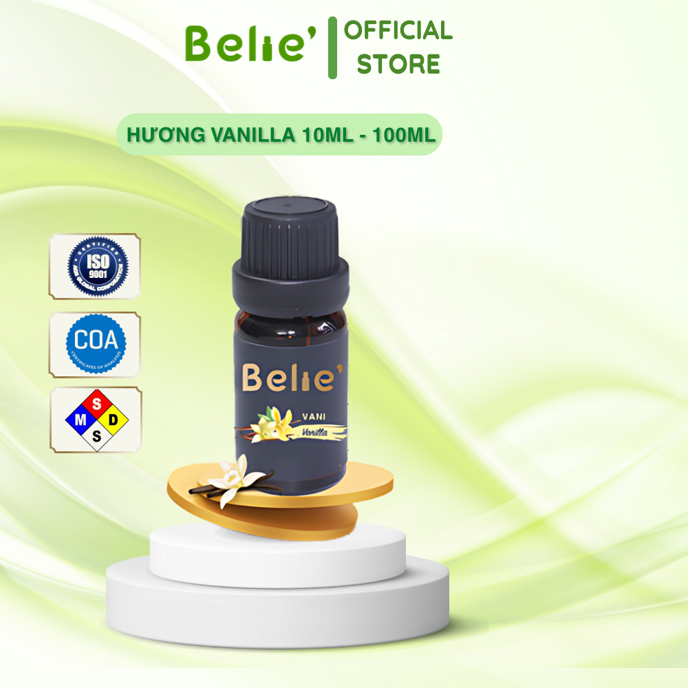 Tinh dầu Hương vanilla Belie 10ml-100ml Dùng Làm Nến Thơm, Nước Hoa