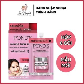  Hộp 6 Gói Kem Dưỡng Trắng Sáng Da Mặt Chống Nắng SPF15 Ponds   Pond's Nội Địa Thái 6 Gói 7g Tiện Lợi - LEEBANGKOK 